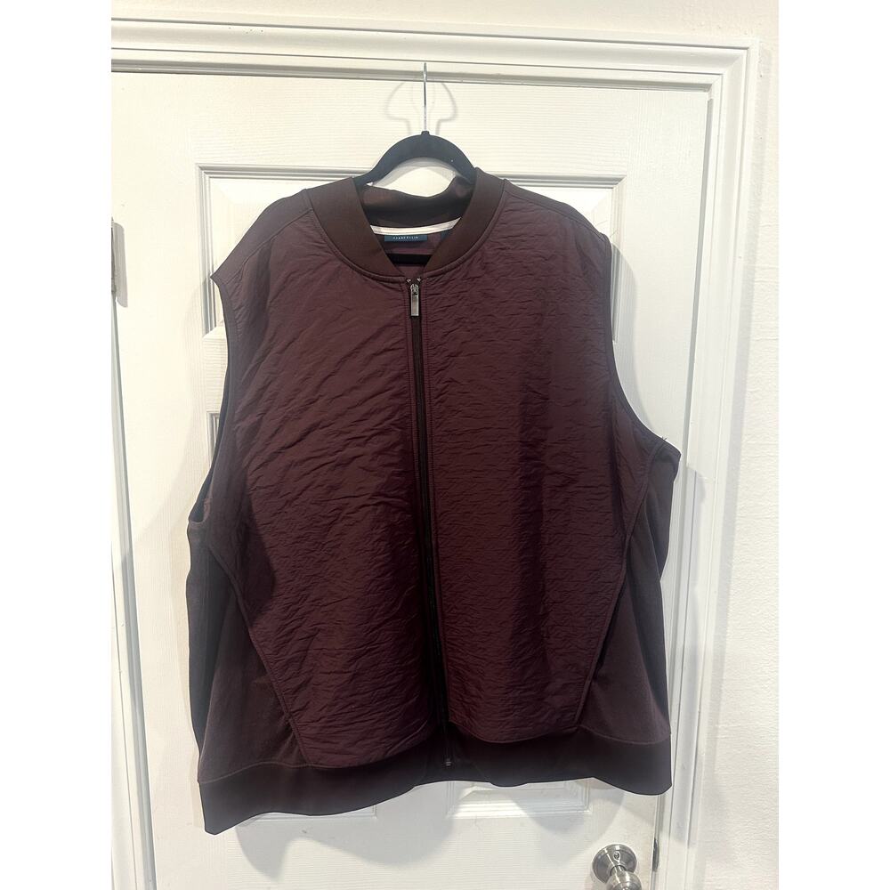 Perry Ellis Men’s Vest 3XLT Sleeveless Quilted Outerwear Plum/Burgundy